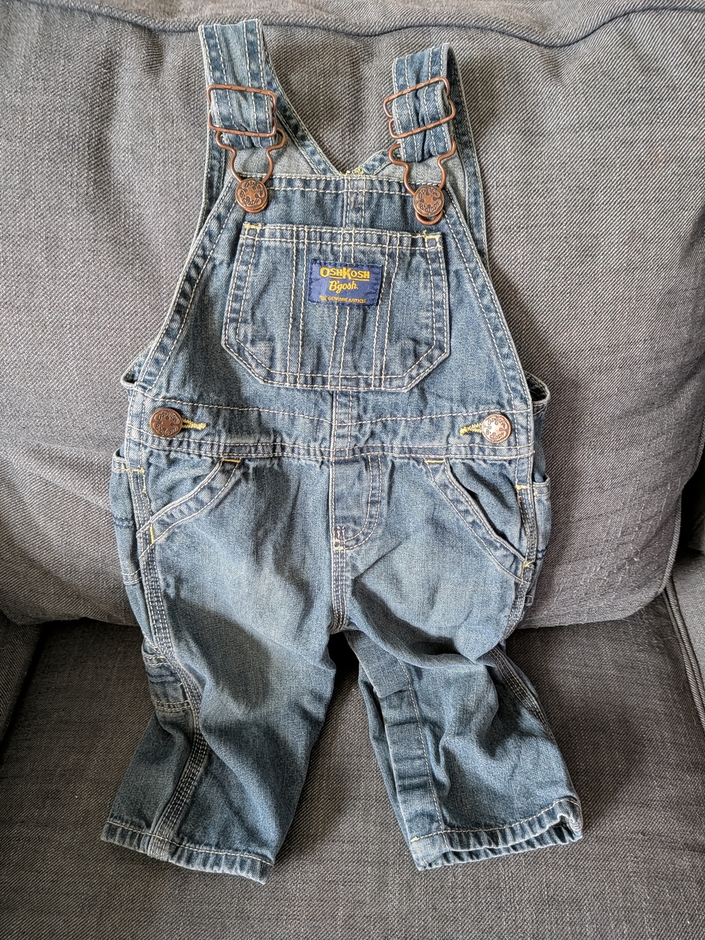 OshKosh B'gosh Denim Overalls in Light Blue Wash